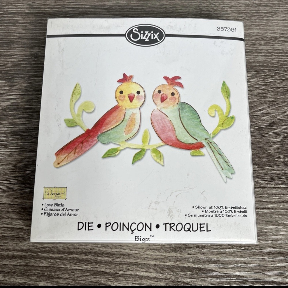 Sizzix Love Birds Die - Red and Green - Picture 2 of 6